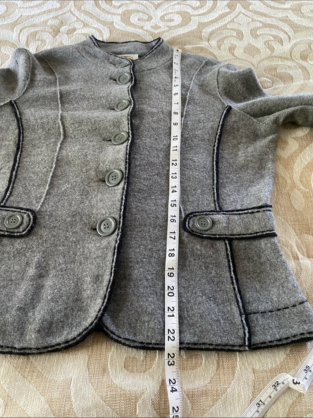 Talbots 100% Merino Wool Gray Button Jacket Size S - Picture 5 of 10